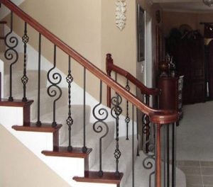 Volute Handrail With Decorative Balusters