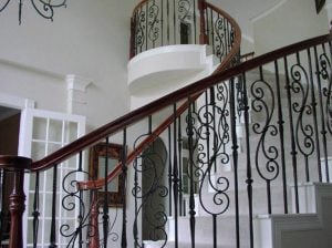 Bending Handrail with Iron Balusters