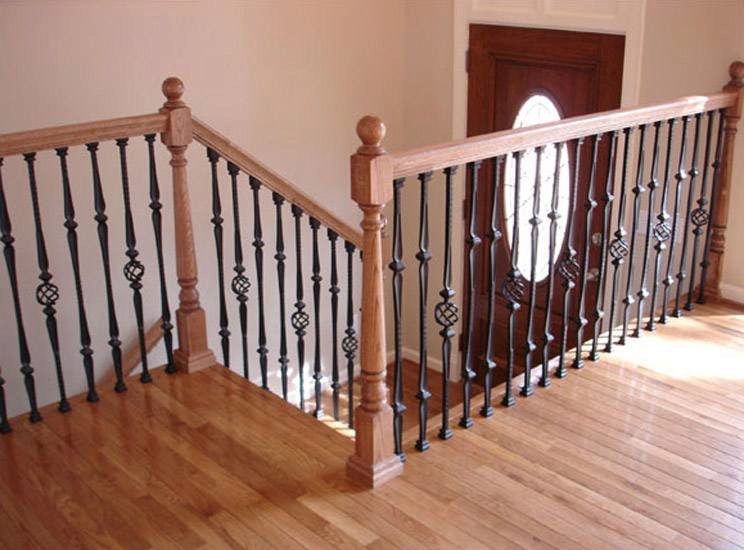 Turned Newels and Iron Balusters