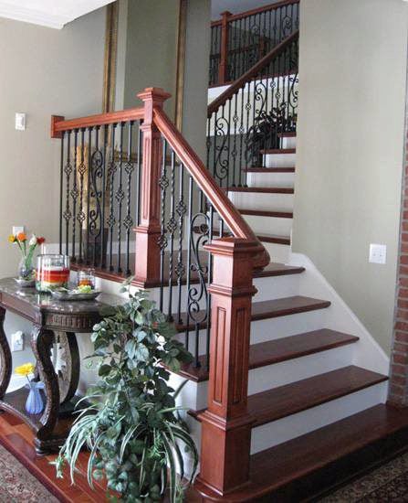 Scroll Series Iron Balusters and Box Newels