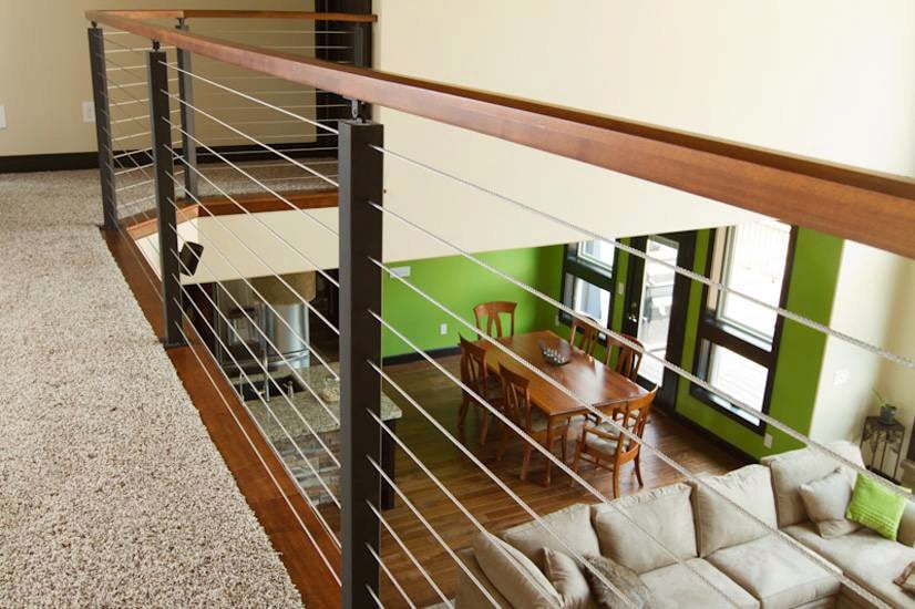 Project 60 Cable Railing With Wood Handrail Stairsupplies™