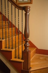 Iron Balusters & Ornate Turned Newels