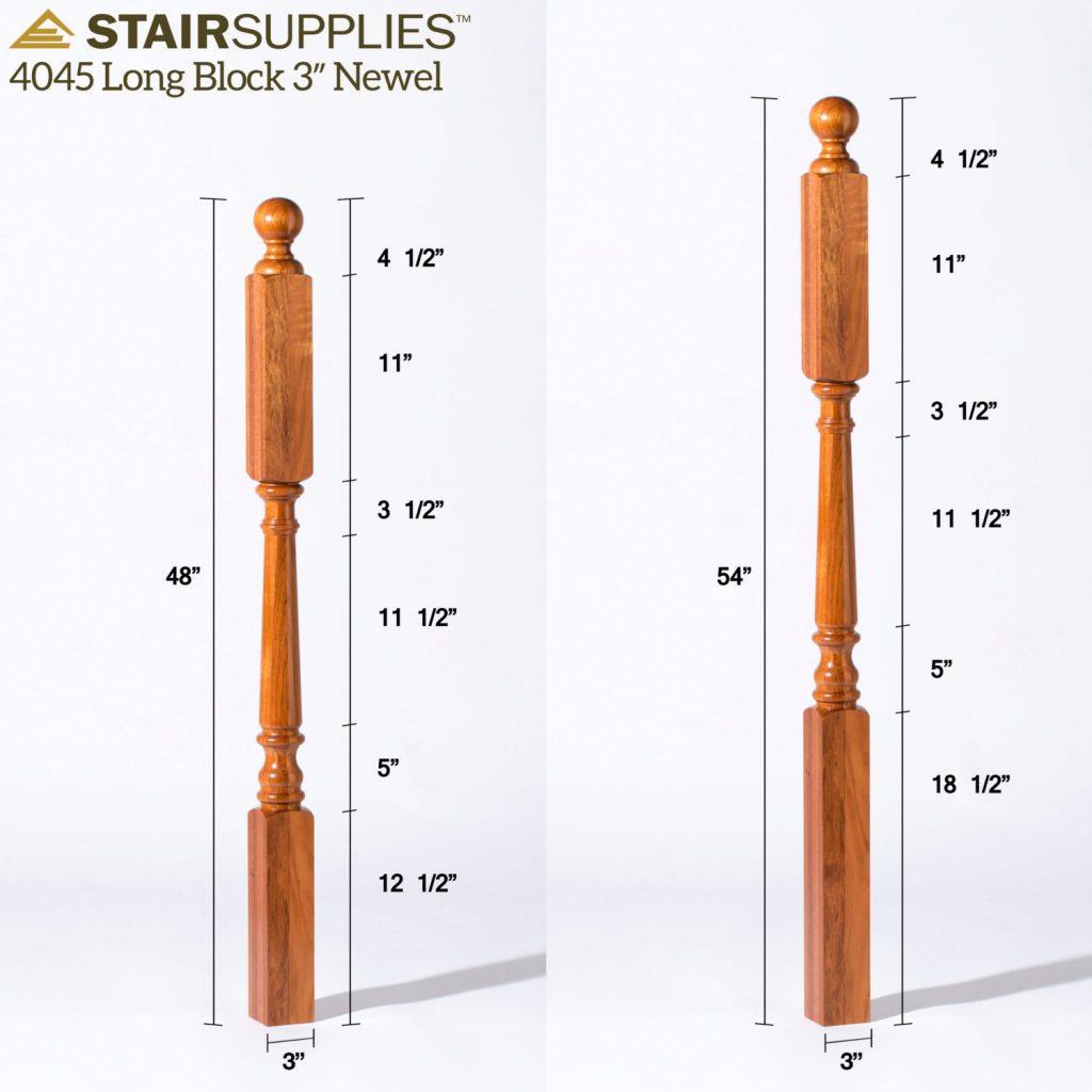 4045 Long Block 3" Newel StairSupplies™