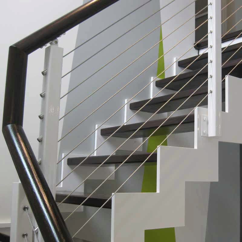Thick Tread and Cable Railing