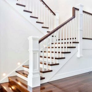 Craftsman style stair remodel example