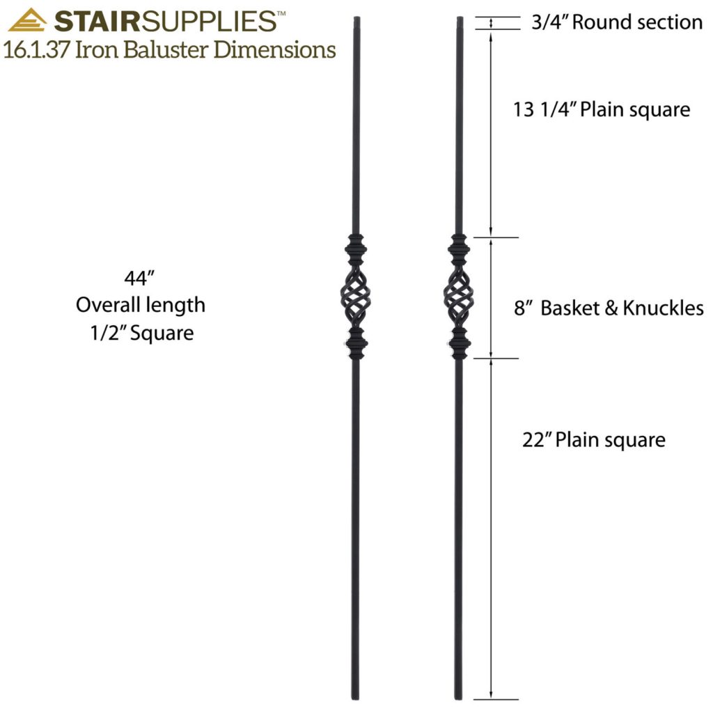 16.1.37 Single Basket Iron Baluster StairSupplies™