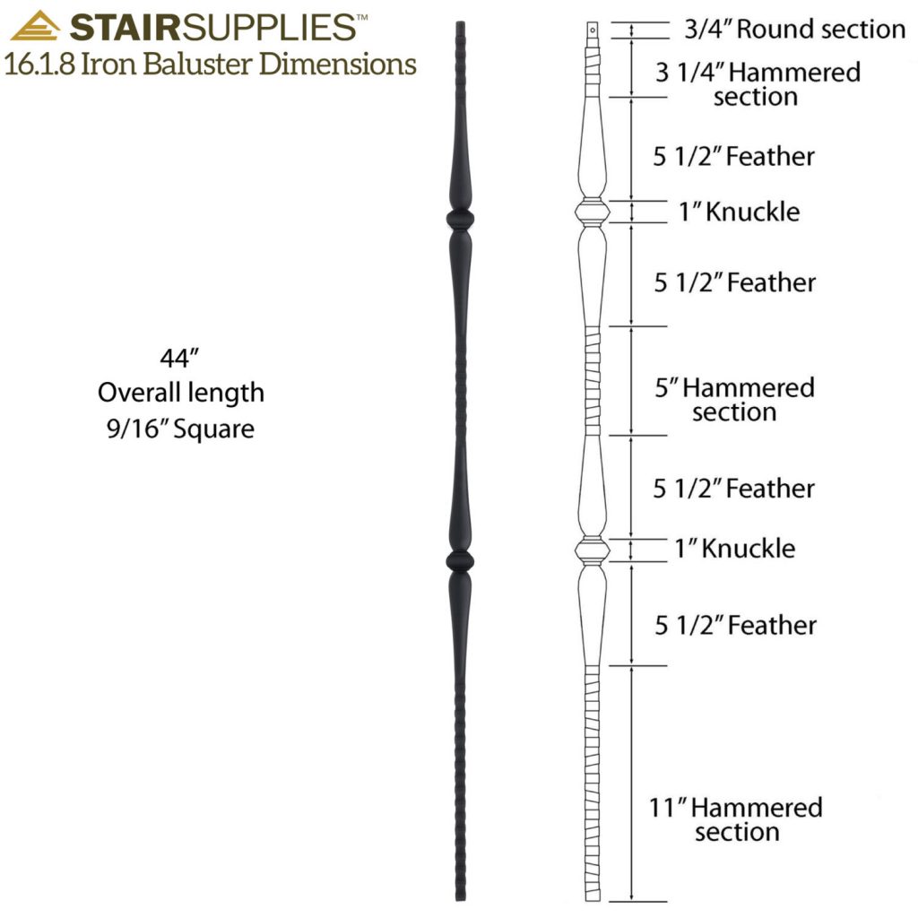 16.1.8 Double Knuckle Iron Baluster StairSupplies™