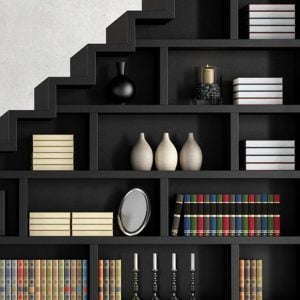 Decorative storage spaces under stairs improve your homes look.