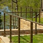 Flat Top Cable Railing Posts with Bronze Powder Coat