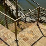 Flat Top Cable Railing Posts with Bronze Powder Coat