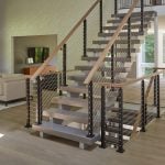 Aluminum Posts with White Oak Handrail