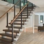 Aluminum Posts with White Oak Handrail