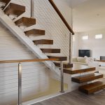 Floating Stairs With White Mono Stringer