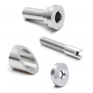 Tension Receiver, Threaded Crimp Fitting, Angle Washer, and Adhesive Sleeve