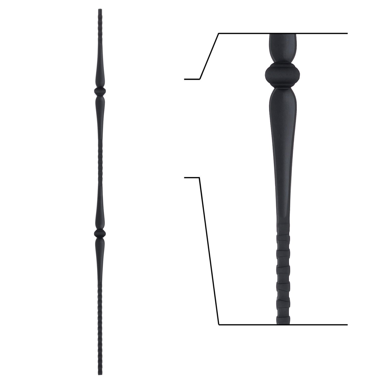 16.1.8 Double Knuckle Iron Baluster StairSupplies™