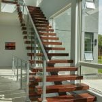 Sppedboat Silver Floating Stair and Glass Railing