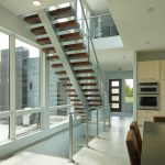 Sppedboat Silver Floating Stair and Glass Railing