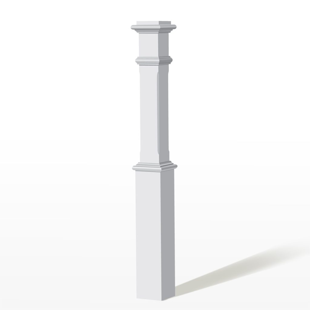 4994 White Paint Chamfered Box Newel