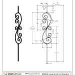 2580 Large Scroll Iron Baluster - Image 3