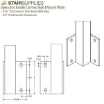 Side Mount Flat Top Square 2" Cable Railing Post - Image 4