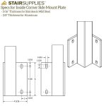 Side Mount Universal Top Square 2" Cable Railing Post - Image 4
