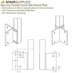 Side Mount Universal Top Square 2" Cable Railing Post - Image 5