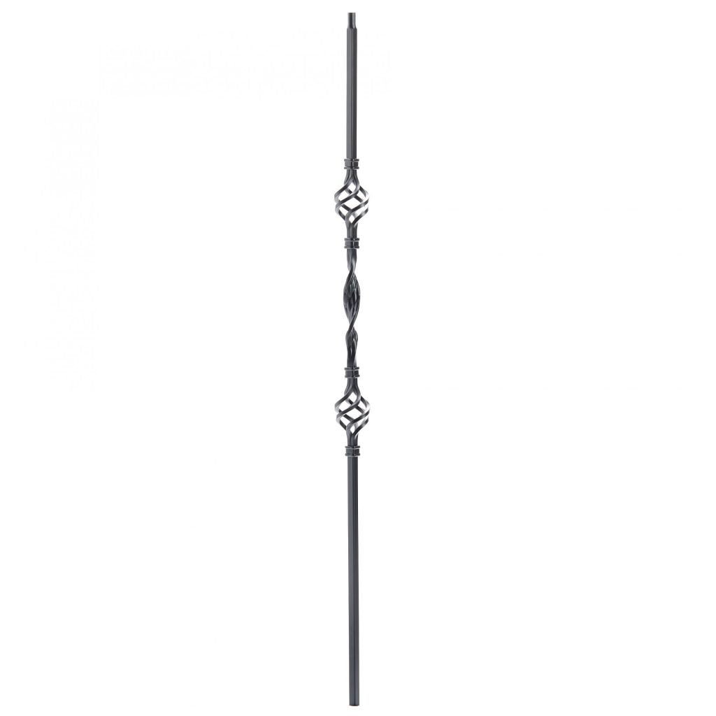 2963 Ribbon Double Basket Iron Baluster