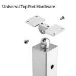 Surface Mount Universal Top Square 2" Rod Railing Posts - Image 2